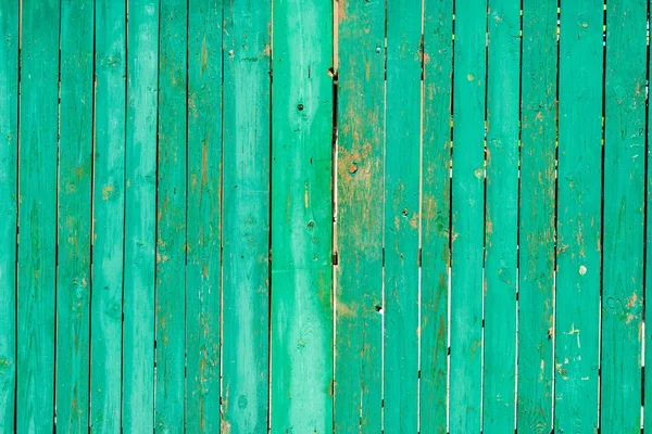 Old Scratched Green Wooden Fence Background — Stock Photo, Image