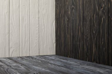 grey wooden floor and wooden walls clipart