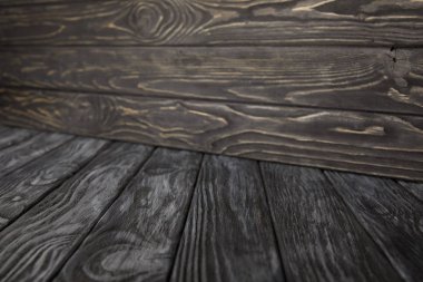 dark grey wooden floor and dark brown wooden wall clipart