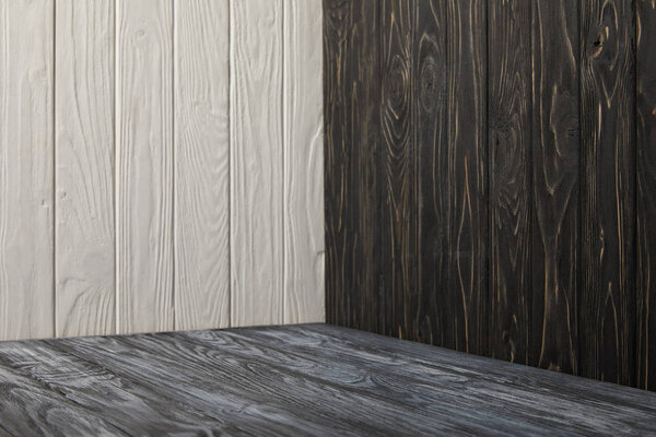 grey wooden floor and wooden walls