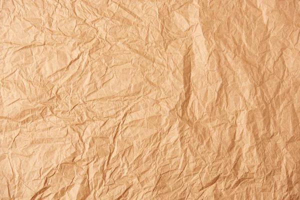 Full Frame Beige Crumpled Paper Background — Stock Photo, Image