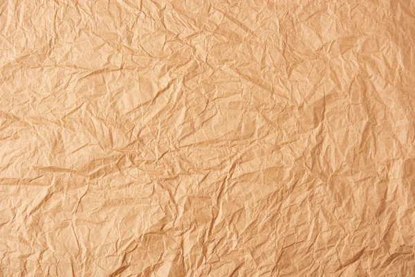 Full Frame Beige Crumpled Paper Background — Stock Photo, Image
