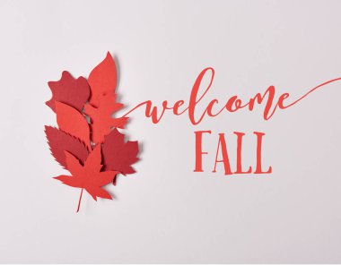 Kırmızı papercrafted üstten görünüm 