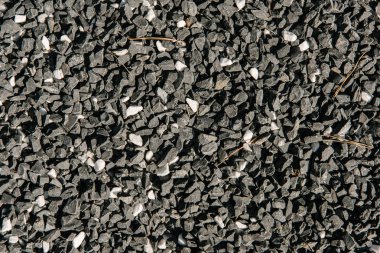 full frame shot of black pebble stones for background clipart