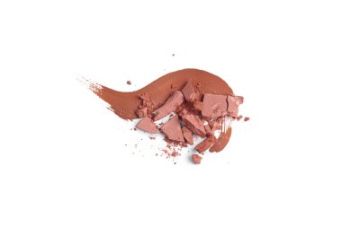 yukarıdan inme ile Kahverengi allık beyaz arka plan üzerinde