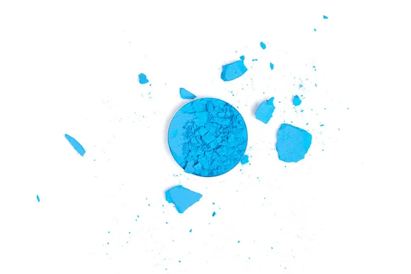 Вид Сверху Голубой Потрескавшейся Тени Век Белом Фоне — Бесплатное стоковое фото
