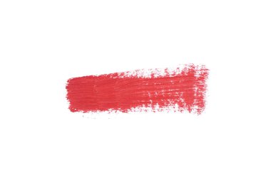 top view of red lipstick stroke isolated on white  clipart