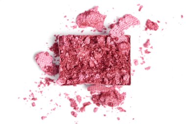 top view of bright pink eyeshadow on white backdrop clipart