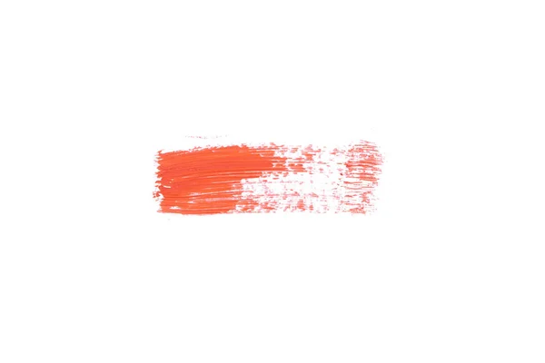 Top View Bright Orange Lipstick Stroke Isolated White — Stock Photo, Image