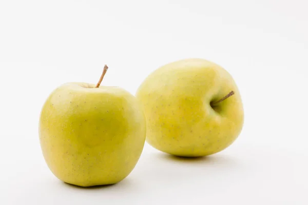 Смачні Золоті Смачні Яблука Білому Тлі — стокове фото