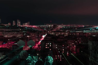 bulanık parlak bokeh ışıkları ile gece cityscape