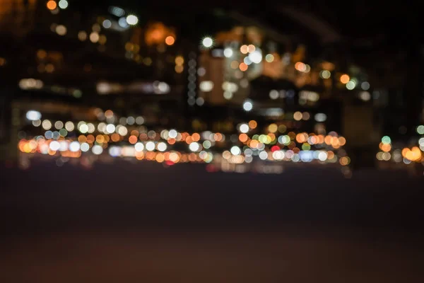 Edificios Borrosos Con Luces Bokeh Brillantes Noche — Foto de Stock