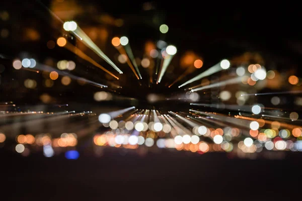 Fondo Nocturno Con Luces Borrosas Bokeh —  Fotos de Stock