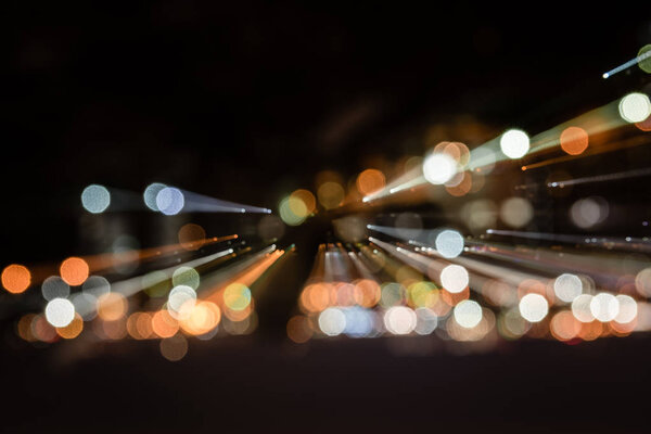 night background with blurred bokeh lights