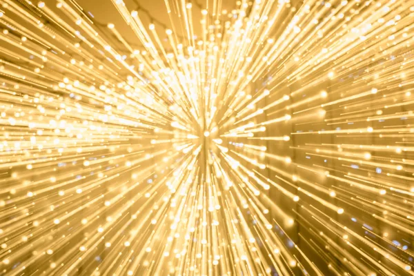 Long Exposure Blurred Shiny Golden Bokeh Lights — Stock Photo, Image