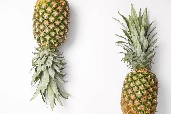 Słodkie Smaczne Organiczne Ananasy Białym Tle — Zdjęcie stockowe
