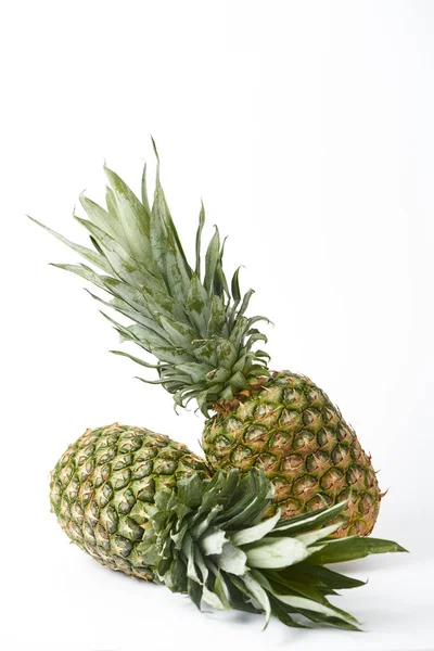 Organic Delicious Sweet Pineapples White Background — Stock Photo, Image