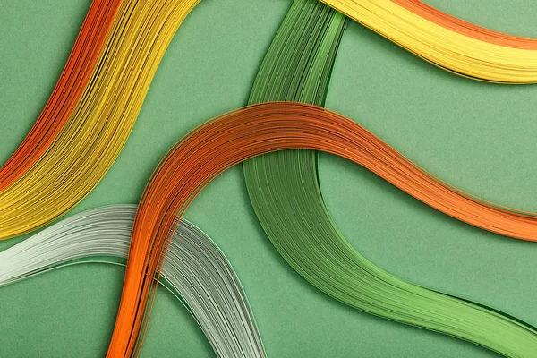 Close Multicolored Bright Abstract Lines Green Background — Stock Photo, Image