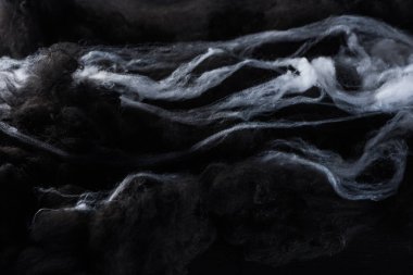 black and white cotton wool clouds, dark Halloween background clipart
