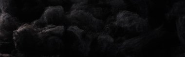 panoramic shot of black cotton wool clouds, dark Halloween background clipart