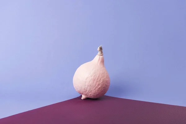 Pink Színes Festett Sütőtök Lila Lila Háttér — Stock Fotó