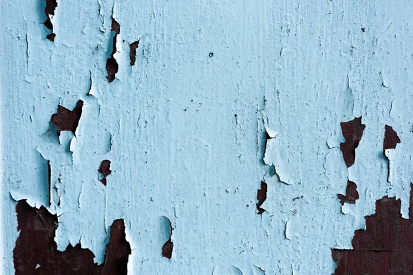 Close-up view of old scratched blue weathered wooden background — Stock Photo