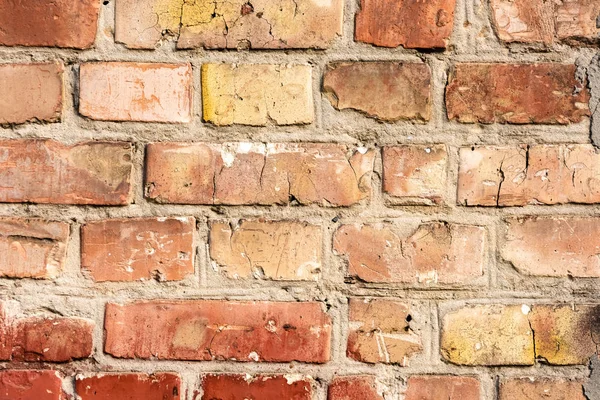 Gros plan vue plein cadre de fond de mur de briques brunes — Photo de stock