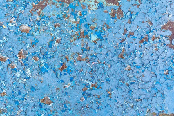 Vue rapprochée de la vieille texture murale bleue altérée — Photo de stock