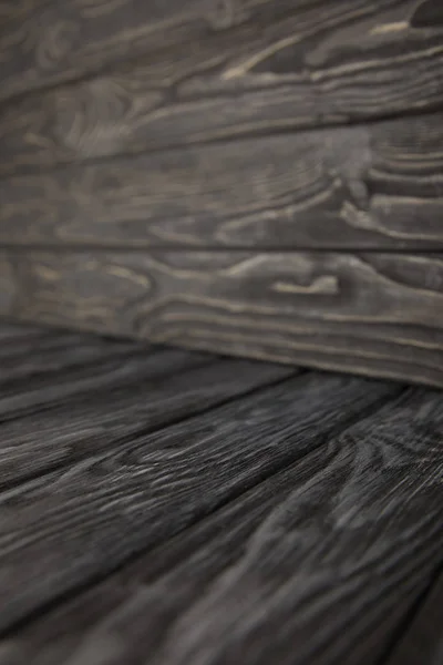 Parquet gris et mur en bois — Photo de stock