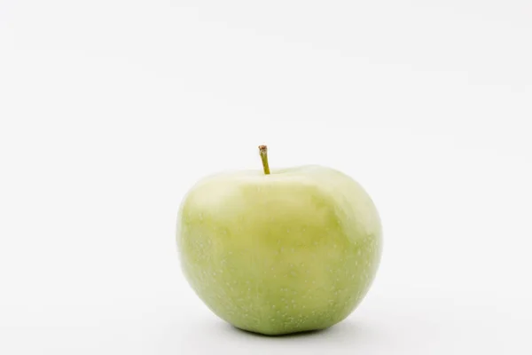 Large ripe green apple on white background — Stock Photo