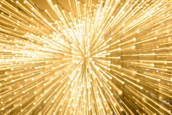 Lange Belichtung von verschwommenem goldenem Bokeh-Licht — Stockfoto