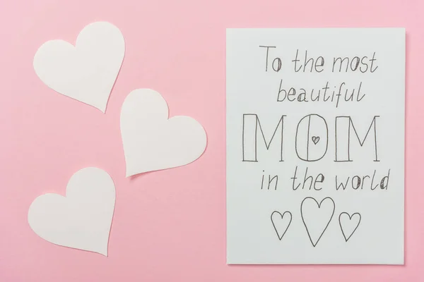 White greeting card for mothers day with 