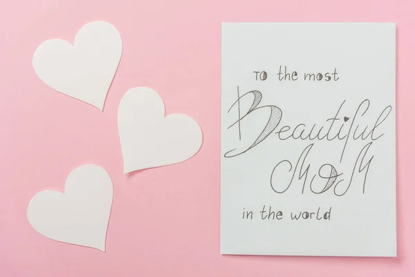 White greeting card for mothers day with 