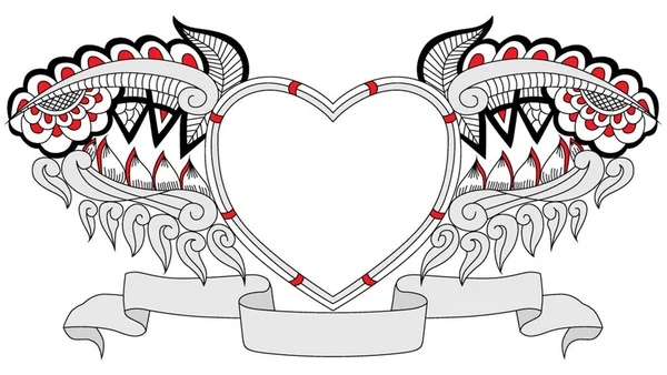 Ilustrace Dekorace Ornament Láska — Stockový vektor