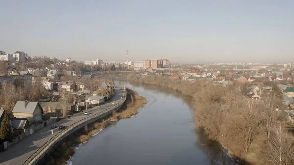 Penza city in Russia, river view. view of the city of Penza from the river. Provincial town in Russia river view.