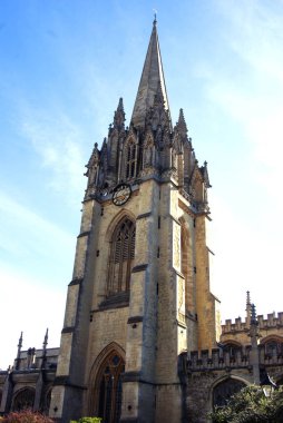 Oxford, İngiltere - 13 Ekim 2018: Üniversitesi St Meryem Kilisesi bakire.