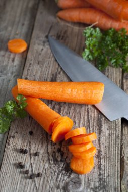 Pişirme işlemi, tablo, closeup havuç kesim