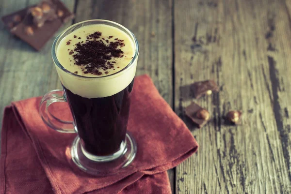 Espressokaffe Espresso Drink Med Grädde Toppad Med Vispad Grädde — Stockfoto