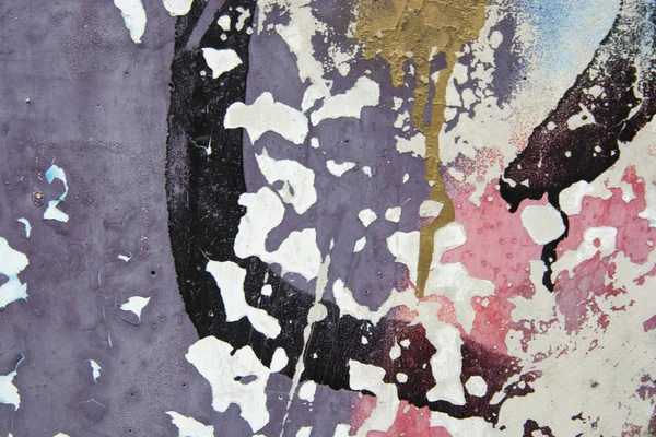 Pintura colorida agrietada y pelada, textura de pared vieja grunge. Tempalte para el diseño — Foto de Stock