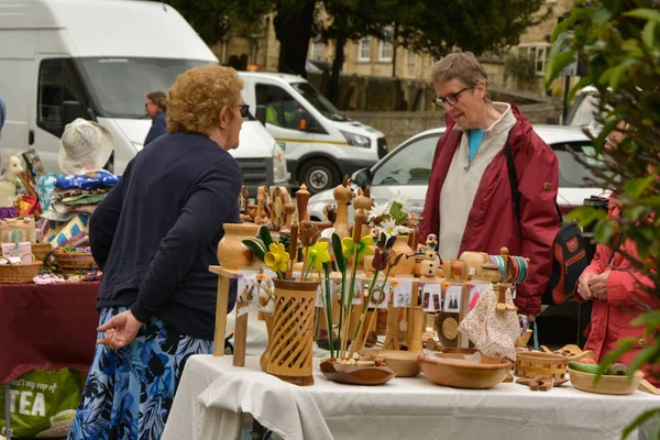 Stamford, Spojené království. 31. květen, 2019-pouliční středisko pro venkovní dílny, ručně vyráběné tržiště. Stamford, Anglie — Stock fotografie