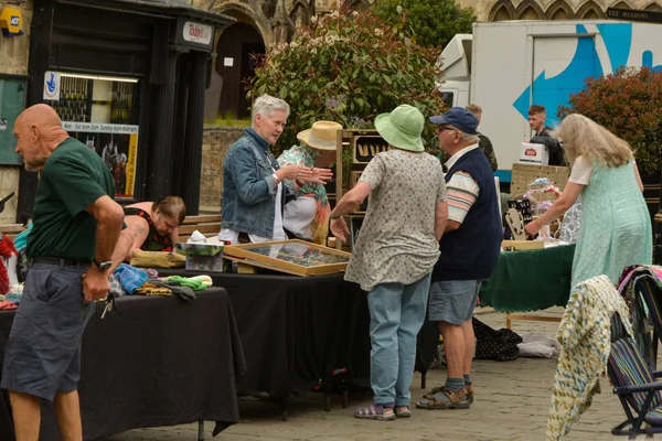 Stamford, Spojené království. 31. květen, 2019-pouliční středisko pro venkovní dílny, ručně vyráběné tržiště. Stamford, Anglie — Stock fotografie