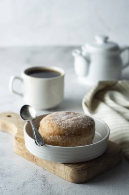 Donuts ve coffe fincan, kahvaltı.