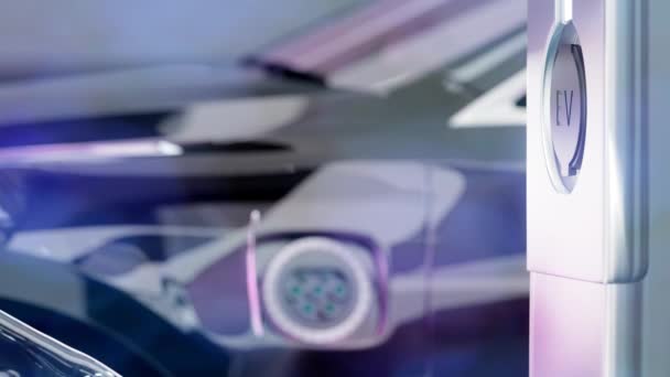 汽车在充电器站充电.4k 3D动画 — 图库视频影像