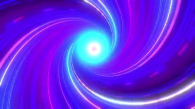 Spiral dijital çizgiler, tünelin derinliklerine doğru neon hatlarının hareketi..