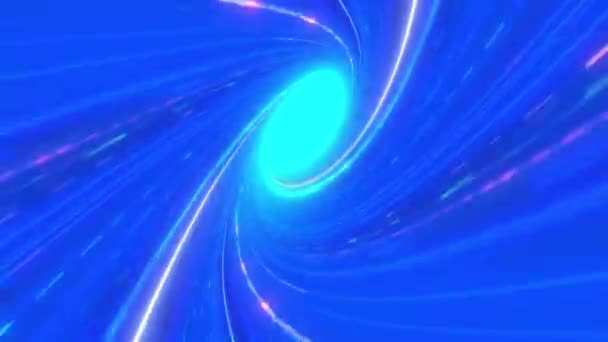 Prędkość cyfrowych niebieskich świateł, promienie w ruchu do cyfrowych tuneli technologicznych. — Wideo stockowe
