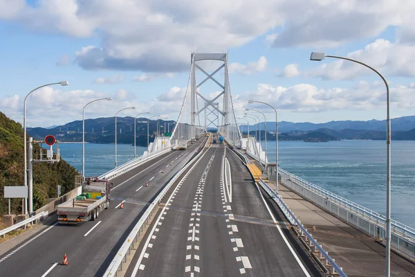 Ponte Naruto Atravessa Oceano Uma Grande Ponte Suspensa Que Estende — Fotografia de Stock