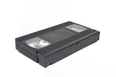 Beyaz arka plan üzerinde izole eski Video ev sistemi veya Vhs teyp kaseti.