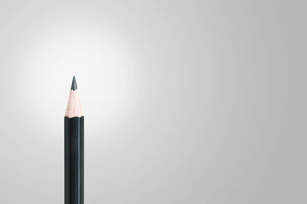 Business Idea Concept Close Used Black Pencil Isolated Gray Background — Stock Photo, Image