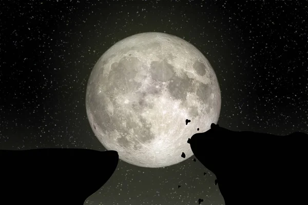 Luna Llena Cielo Nocturno Elementos Esta Imagen Proporcionados Por Nasa — Foto de Stock