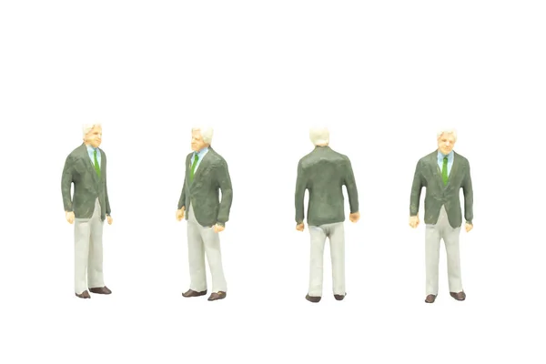 Figurine Miniature Personnage Homme Affaires Debout Travaillant Dans Une Posture — Photo